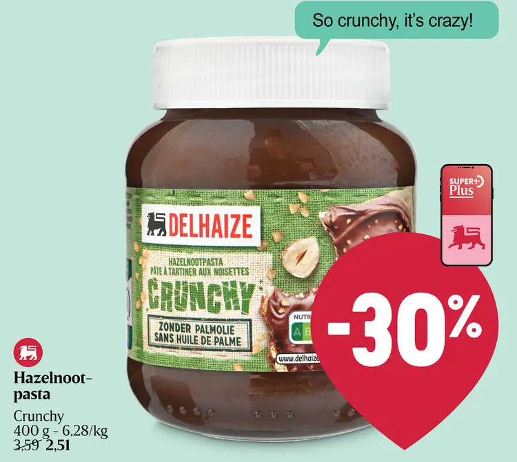 Promotie: Hazelnoot-pasta Crunchy