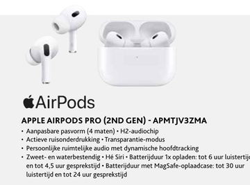 Aanbieding: APPLE AIRPODS PRO (2ND GEN) - APMTJV3ZMA