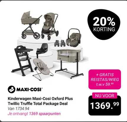 Aanbieding: Kinderwagen Maxi-Cosi Oxford Plus Twillic Truffle Total Package deal
