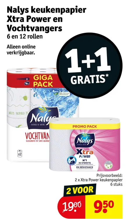 Promotie: Nalys keukenpapier Xtra Power en Vochtvangers