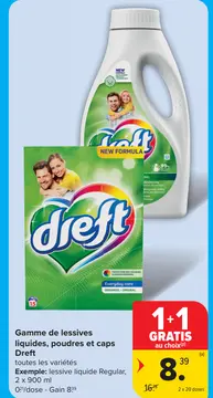Offre: Gamme de lessives liquides, poudres et caps Dreft