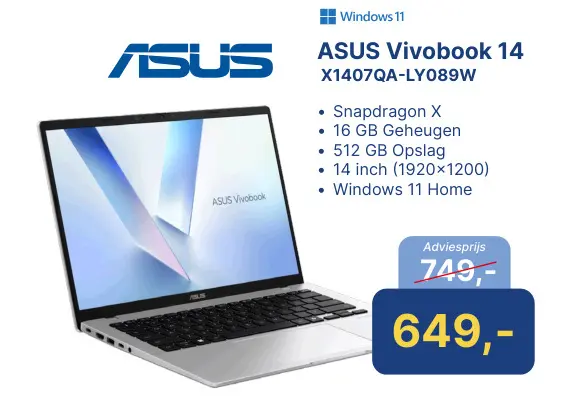 Aanbieding: Vivobook 14 X1407QA-LY089W