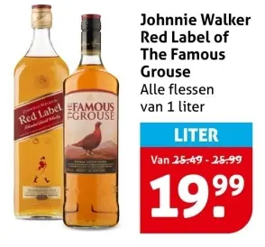 Aanbieding: Johnnie Walker Red Label or The Famous Grouse