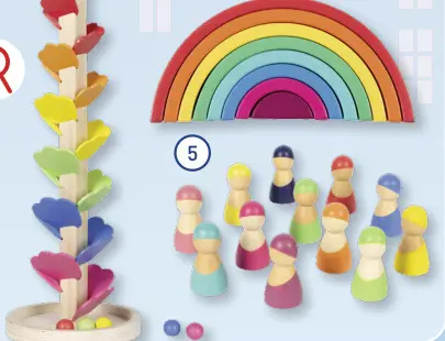 Promotie: Houten speelgoed (Regenboog / Poppetjes)
