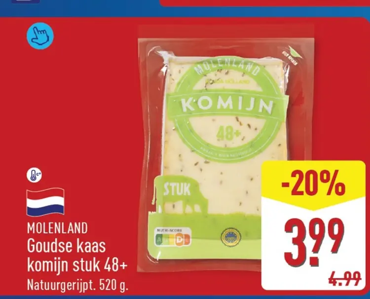 Aanbieding: Goudse kaas komijn stuk 48+