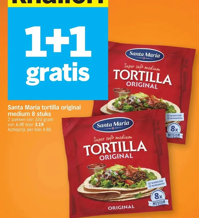 Promotie: Santa Maria tortilla original medium