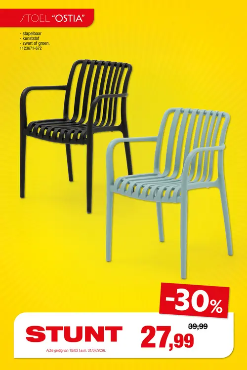 Promotie: Garden Plus Ostia tuinstoel groen