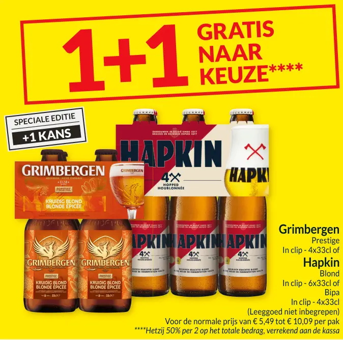 Aanbieding: Grimbergen Prestige or Hapkin Blond