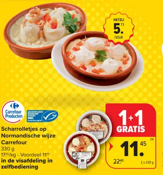 Aanbieding: Scharrolletjes op Normandische wijze Carrefour