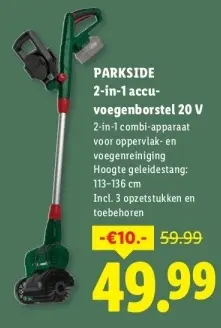 Aanbieding: 2-in-1 accu-voegenborstel 20 V