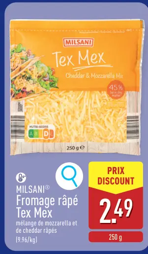 Offre: Fromage râpé Tex Mex