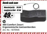 Promotie: 480 Comfort Zwart Ergonomische toetsenborden