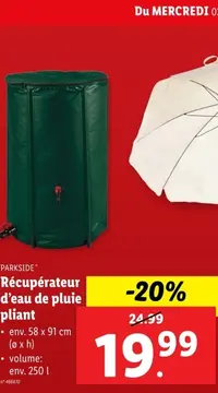 Offre: Récupérateur d'eau de pluie pliant
