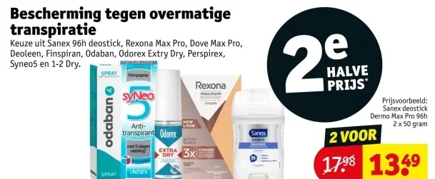 Aanbieding: Bescherming tegen overmatige transpiratie