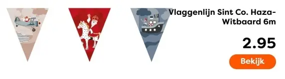 Aanbieding: Vlaggenlijn Sint Co. Haza-Witbaard