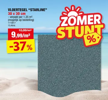Aanbieding: Star Line vloertegel 30x30 cm 1,35m² dark grey
