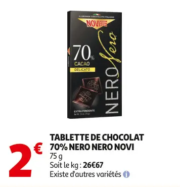 Promotie: Tablette de chocolat 70% nero nero NOVI