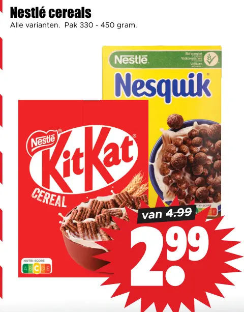 Aanbieding: Nestlé cereals