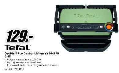 Offre: OptiGrill Eco Design Lichen YY5649FB Grill