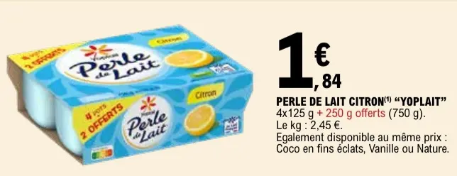 Aanbieding: Perle de lait citron