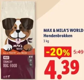 Aanbieding: MAX & MILA'S WORLD Hondenbrokken