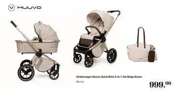Aanbieding: Kinderwagen Muuvo Quick Boho 2-in-1 Set Beige