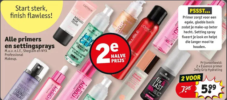 Promotie: Alle primers en settingsprays