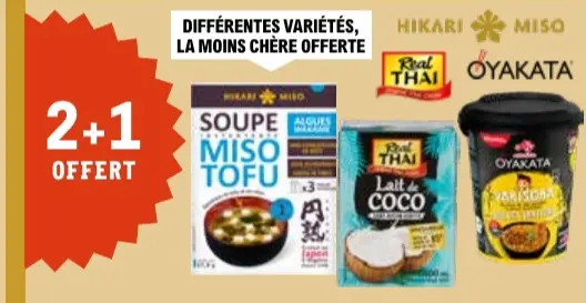 Offre: Soupe Miso Tofu, Lait de Coco, Yakisoba