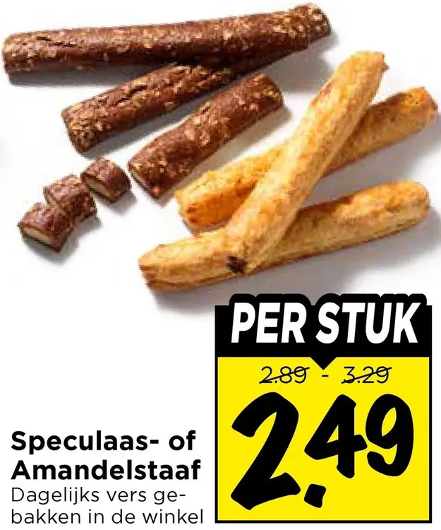Aanbieding: Speculaas- of amandelstaaf