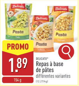 Offre: Repas à base de pâtes