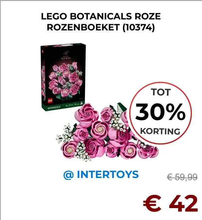 Aanbieding: Lego botanicals roze rozenboeket