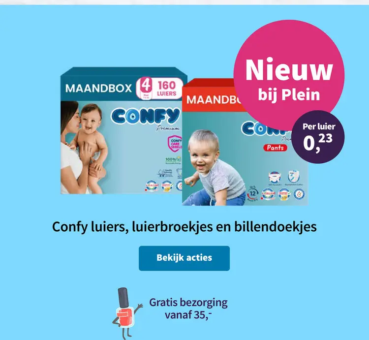 Promotie: Confy luiers, luierbroekjes en billendoekjes