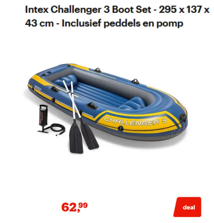 Aanbieding: Intex Challenger 3 Boot Set