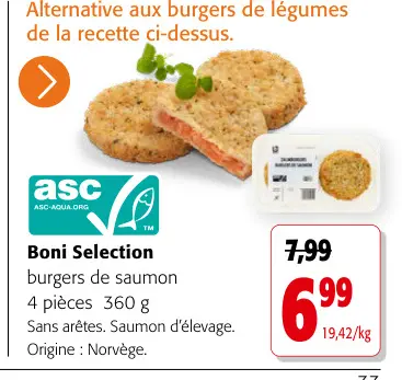 Offre: burgers de saumon