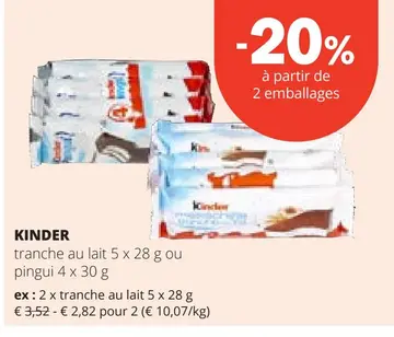 Offre: tranche au lait ou pingui