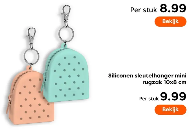Aanbieding: Siliconen sleutelhanger mini rugzak