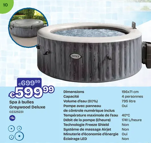 Offre: Spa à bulles Greywood Deluxe