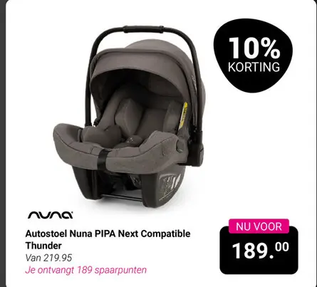 Aanbieding: Autostoel Nuna PIPA Next Compatible Thunder