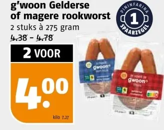 Aanbieding: Gelderse of magere rookworst