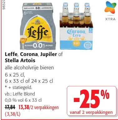 Promotie: Leffe, Corona, Jupiler of Stella Artois