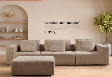 Aanbieding: Modulair salon met poef