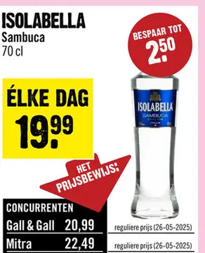 Aanbieding: Isolabella Sambuca 70 cl