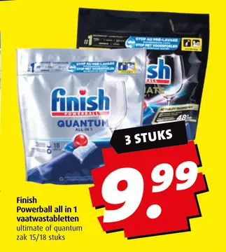 Aanbieding: Finish Powerball all in 1 vaatwastabletten