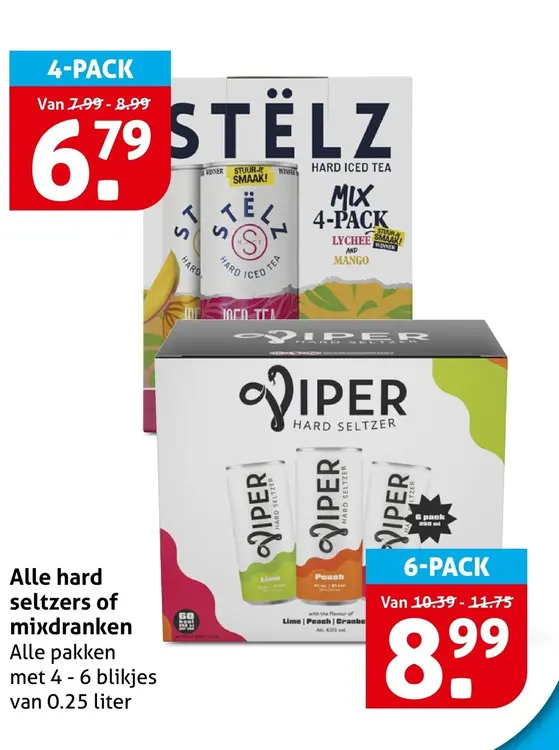 Aanbieding: Hard seltzers or mixdranken
