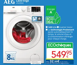 Offre: AEG Lave-linge LF62R842