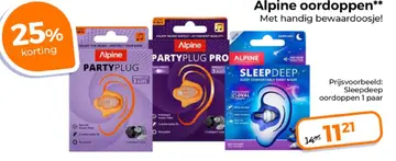 Aanbieding: Alpine oordoppen