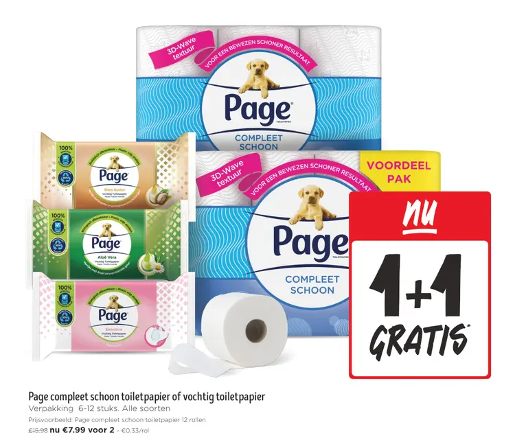 Aanbieding: Page compleet schoon toiletpapier of vochtig