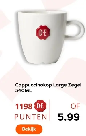 Aanbieding: Cappuccinokop Large Zegel 340ML