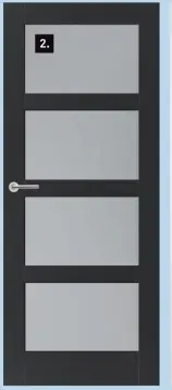 Aanbieding: Deur Hilde glas zwart stomp