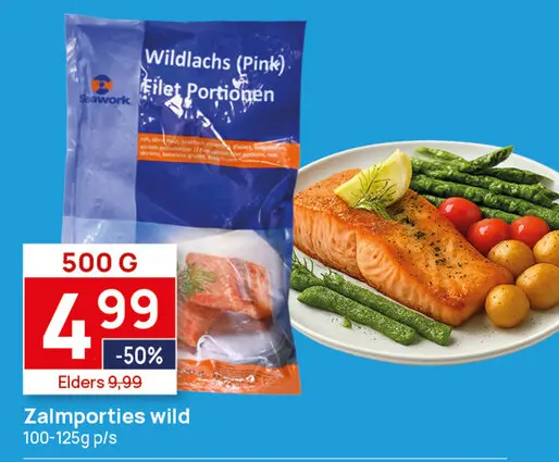 Aanbieding: Zalmporties wild 500g